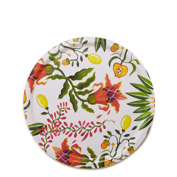  La Doublej Trays & Boxes Women - Round Printed Tray Eden One Size 95% Birch Wood 3% Paper 1% Varnish 1% Glue 