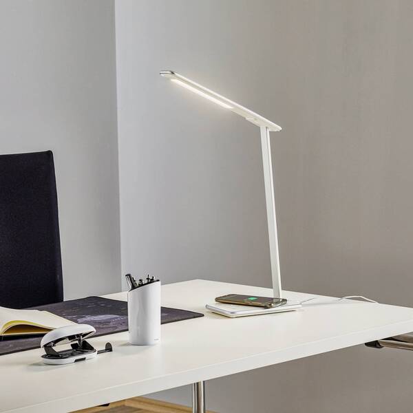  Aluminor Lampa Biurkowa Led Orbit Z Indukcją Srebrna 