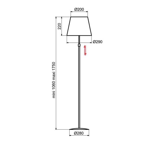  Aluminor Aluminor Store Lampa Stojąca, Biała/czerwona 