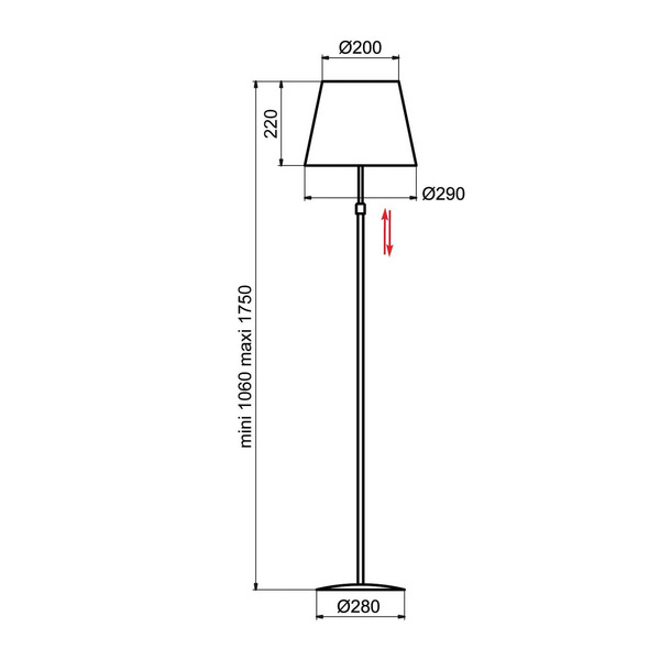  Aluminor Aluminor Store Lampa Stojąca, Czarna/czerwona 