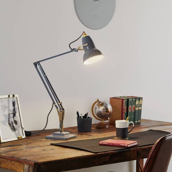  Anglepoise Lampa Stołowa Anglepoise Original 1227, Szara/mosiężna 