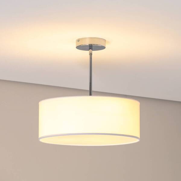  Argon Lampa Sufitowa Oja, Biała/chrom, Tekstylna, ø 40 Cm 