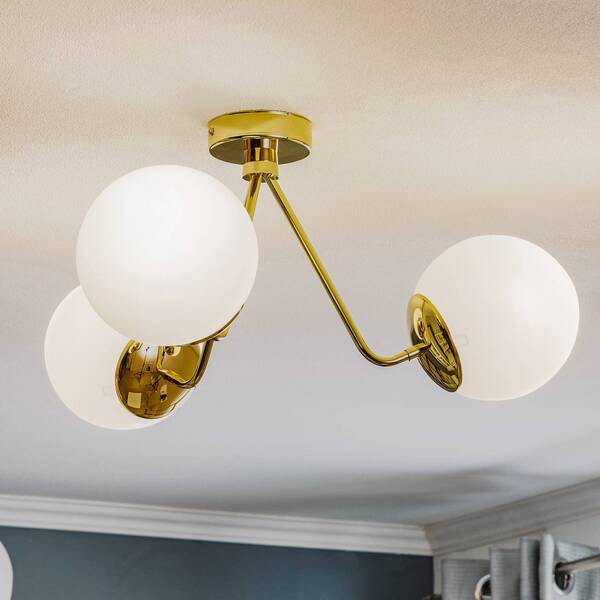  Argon Lampa Sufitowa Tuse, 3-punktowa, Mosiężna 