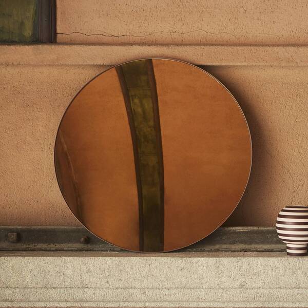  Aytm Aytm Lustro Circum, Bursztynowe, ø 70 Cm, Szkło, Drewno Mdf 