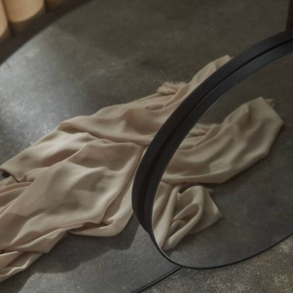  Aytm Aytm Lustro Circum, Szare / Czarne, ø 70 Cm, Szkło, Drewno Mdf 