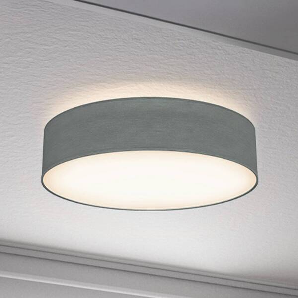  B.k. Licht Lampa Sufitowa Litora, Szara, ø 38 Cm, Tekstylna, E27 