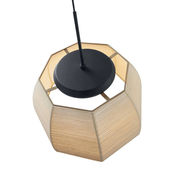  Bover Lampa Wisząca Bover Led Tanit, ø 61 Cm, Czarny/beżowy, Tkanina 