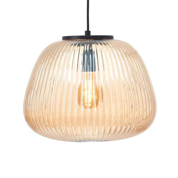  Brilliant Lampa Wisząca Kaizen, ø 35 Cm, Bursztyn, Szkło 