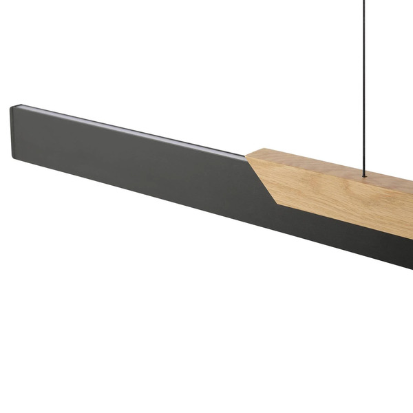  Brilliant Żyrandol Led Arcus, Czarny/brązowy Długość 121 Cm Metal/drewno 