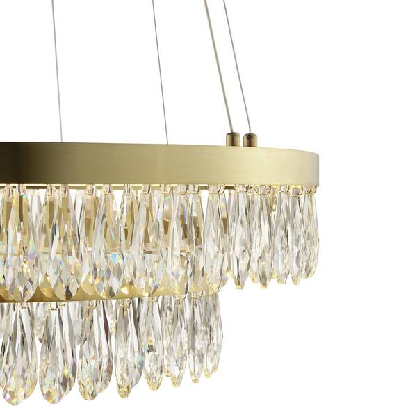  Brilliant Żyrandol Led Celestia, ø 60 Cm, Kolor Mosiężny, Kryształ 