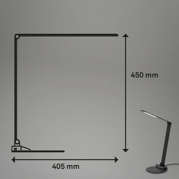  Briloner Lampa Biurkowa Led Haiti Touchdim Cct Czarna 