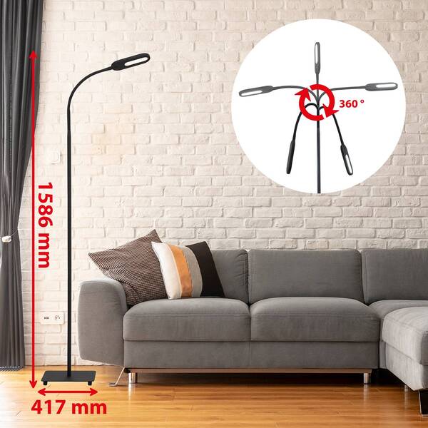  Briloner Lampa Stojąca Led Office Step, ściemniana, Czarna 