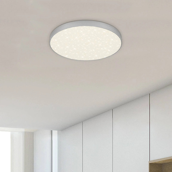  Briloner Lampa Sufitowa Led Flame Star, ø 28,7 Cm, Srebrna 