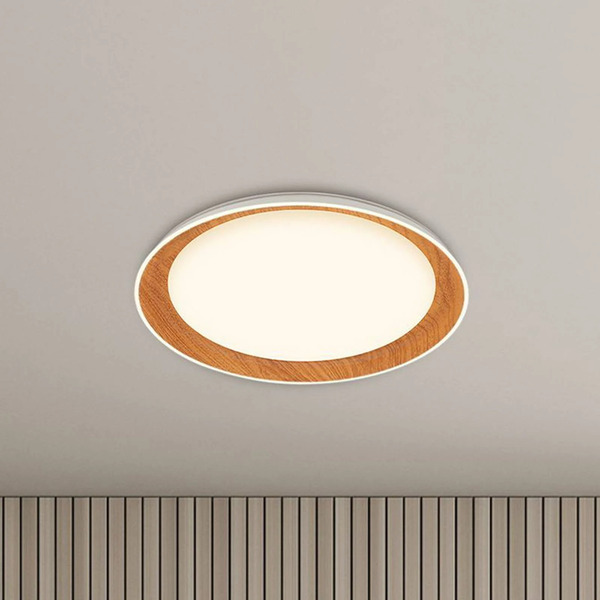 Briloner Lampa Sufitowa Led Ijus, Biały/drewniany, ø 43 Cm, Tworzywo Sztuczne 