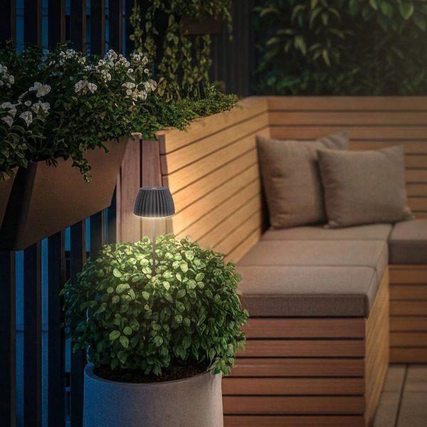  Briloner Lampa Z Grotem Ziemnym Led Riffle Mini, Antracyt, ø 9 Cm, Ip44 