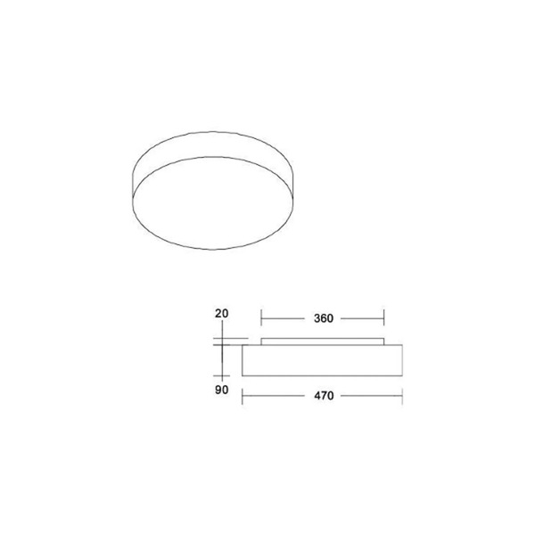  Brumberg Brumberg Lampa Sufitowa Led Celtis Maxi, 3000 K, Jasnoniebieska 