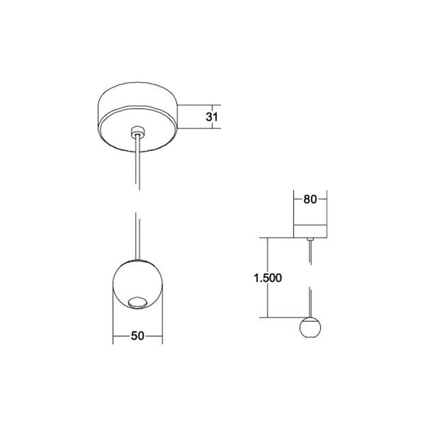  Brumberg Brumberg Lampa Wisząca Led Ball, Aluminium, Czarny/chrom 