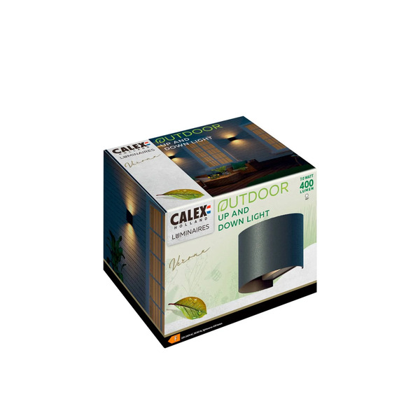  Calex Calex Kinkiet Zewnętrzny Led Oval, Up/down, Wysokość 10 Cm, Czarny 