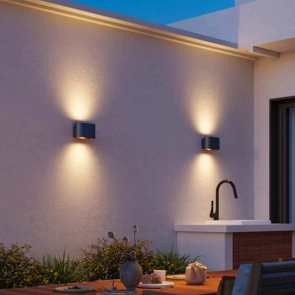  Calex Calex Kinkiet Zewnętrzny Led Potenza Up/down, Ip44, Czarny/złoty 