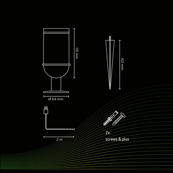  Calex Reflektor Ogrodowy Calex Smart Outdoor Gardenspot, Cct, Rgb 