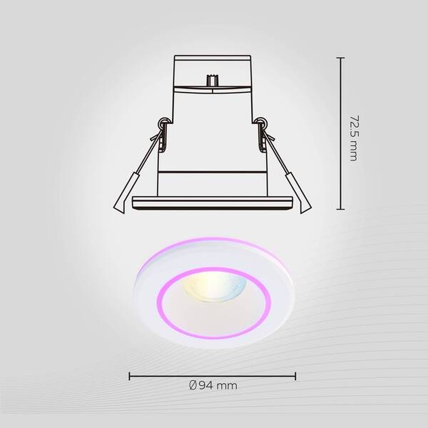  Calex Calex Smart Halo Downlight Wpuszczany Cct Rgb Biały 