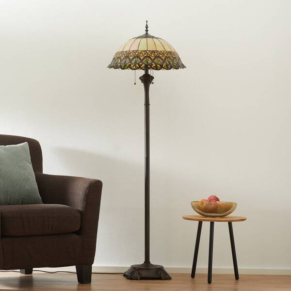  Clayre&eef Frieda - Lampa Stojąca Z Kloszem W Stylu Tiffany 