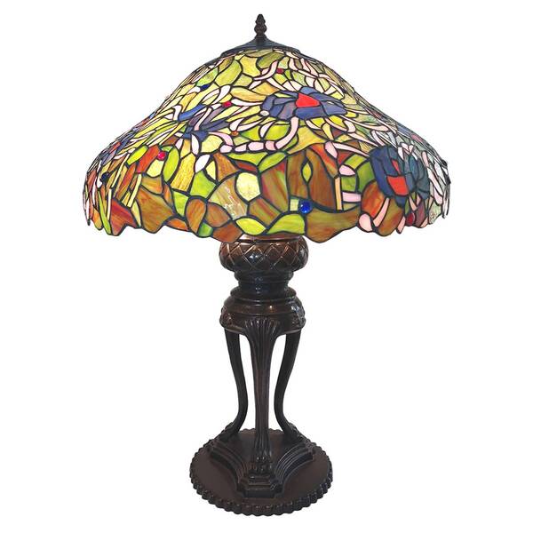  Clayre&eef Lampa Stołowa 5ll-6055 Tiffany, Niebiesko-zielona 
