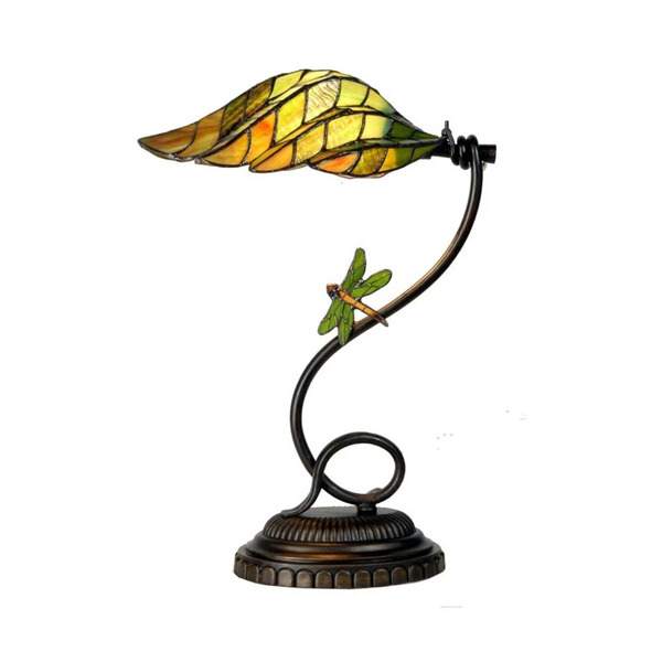  Clayre&eef Leaf Gustowna Lampa Stołowa Styl Tiffany 
