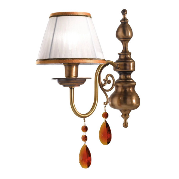  Cremasco Crystal - Dekorowana Tekstylna Lampa ścienna 
