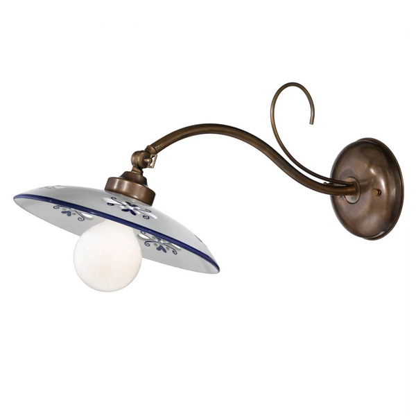  Cremasco Lampa ścienna Bassano, Klosz Ceramiczny, Niebieska 