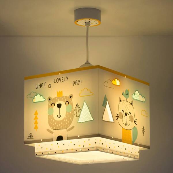  Dalber Lampa Wisząca Dziecięca Dalber Hello Little, Biało-żółta 