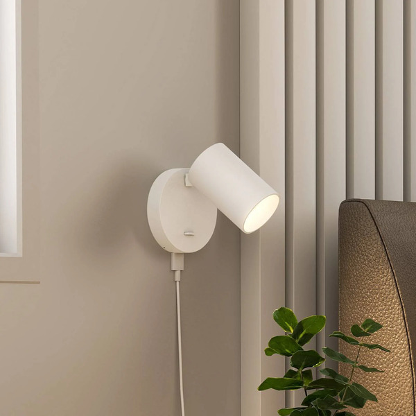  Deko-light Reflektor ścienny Can Tilt, Biały, ø 10 Cm, Metal, Przełącznik, Usb 