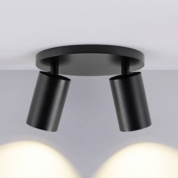  Deko-light Reflektor Sufitowy Can Tilt, Czarny, ø 20 Cm, 2-punktowy, Metal Gu10 