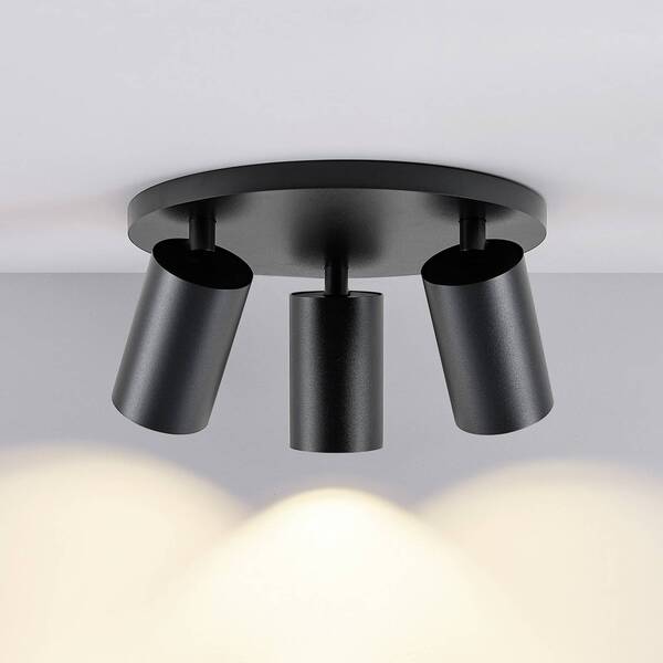  Deko-light Reflektor Sufitowy Can Tilt, Czarny, ø 25 Cm, 3-punktowy, Metal Gu10 