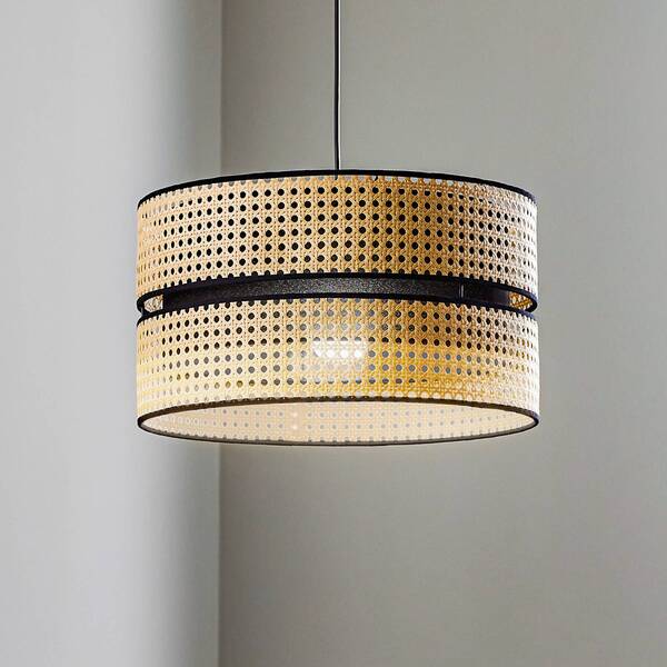  Duolla Żyrandol Duo, Rattan, ø 40 Cm, Beżowy/czarny 