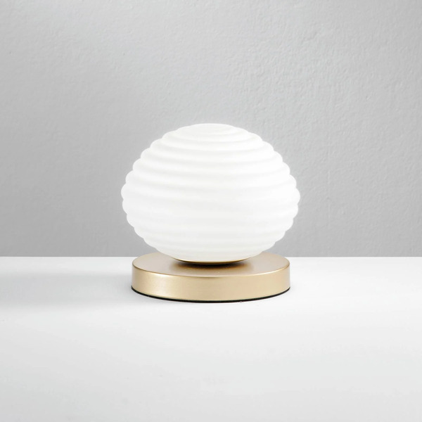  Eco-light Lampa Stołowa Ripple, Kolor Złoty/opal, ø 18 Cm 