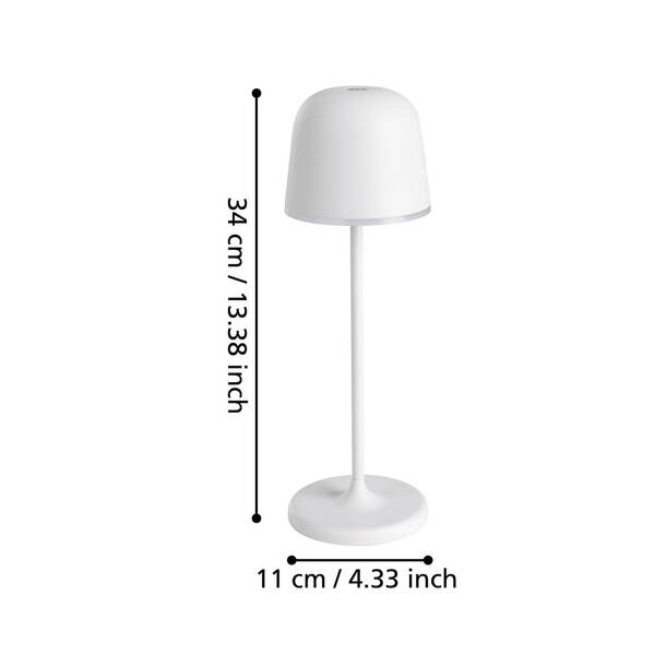  Eglo Lampa Stołowa Led Mannera, Akumulator, Szara 