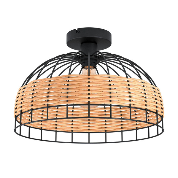  Eglo Lampa Sufitowa Anwick Ze Stali Ratanowa Plecionka 