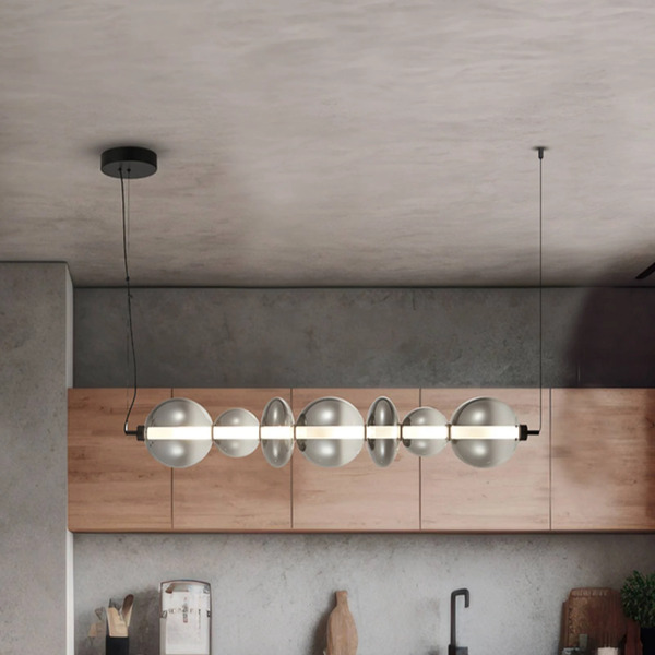  Eko-light Żyrandol Led Daphne, Szkło Szaro-przezroczyste, Długość 118 Cm 