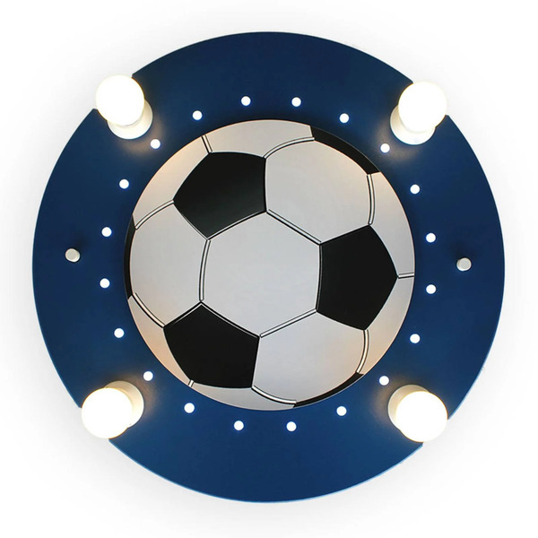  Elobra Lampa Sufitowa Piłka Nożna, 4-pkt. Niebiesko-biała 