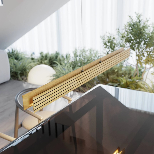  Elobra Lampa Wisząca Led Inka, Jasne Drewno, ściemniany, Długość 116 Cm 