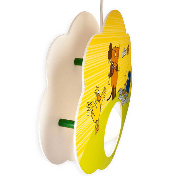  Elobra Lampa Wisząca Mouse, żółta, Drewno, E27, 1-punktowa 