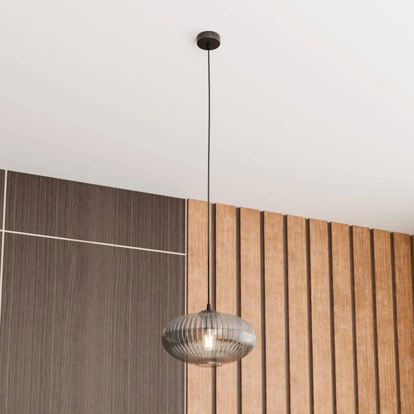  Emibig Lighting Lampa Do Jadalni Coco, ø 30 Cm, Czarny/dymny Szary, Szkło 