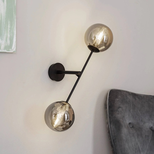  Emibig Lighting Lampa ścienna Linear, Czarna/grafitowa, 2-punktowa 