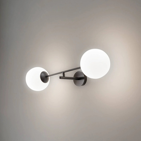  Emibig Lighting Lampa ścienna Linear, Czarna/opalowa, 2-punktowa 