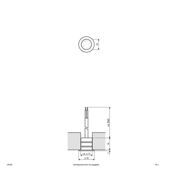  Evn Evn Ld2102 Oprawa Wpuszczana 12v Ip68 ø1,8cm 0,2w 