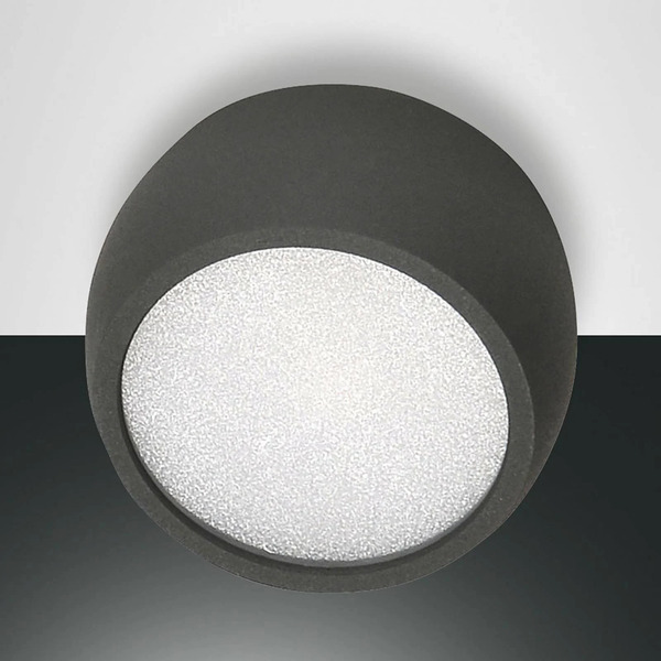  Fabas Luce Downlight Led Vasto, Antracyt, ø 8 Cm, 120°, Aluminium 