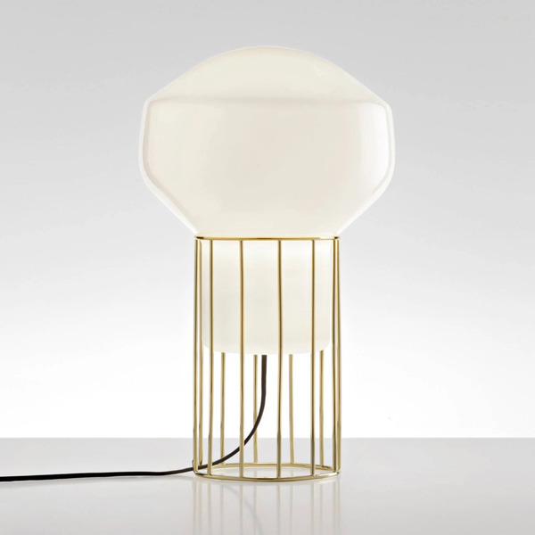  Fabbian Lampa Stołowa Aérostat, Mosiężna Stopa, 23 Cm 