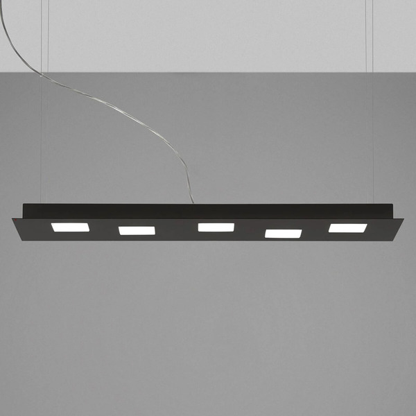  Fabbian Podłużna Lampa Wisząca Led Quarter, Czarna 