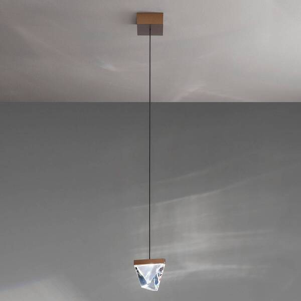  Fabbian Fabbian Tripla Lampa Wisząca Led Kryształ Brązowa 